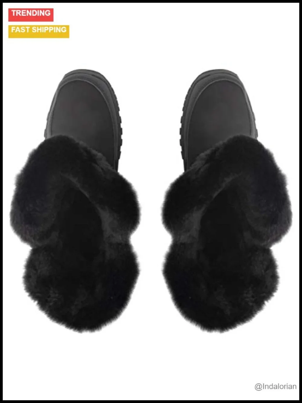 Womens Memory Foam Twin Zip Opening Pull On Nylon Waterproof Thick Faux Fur